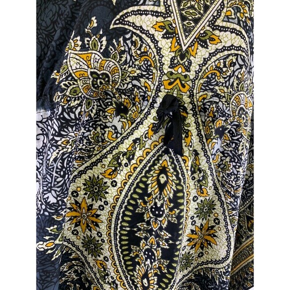 BOGO Cute Options Kaftan Rayon Paisley Gray Yellow Drawstring Waist Free Size - Picture 4 of 12